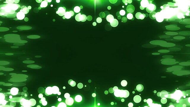 Light Particle Overlay, Vibrant Abstract Green Bokeh Lights Across Glassy Glow