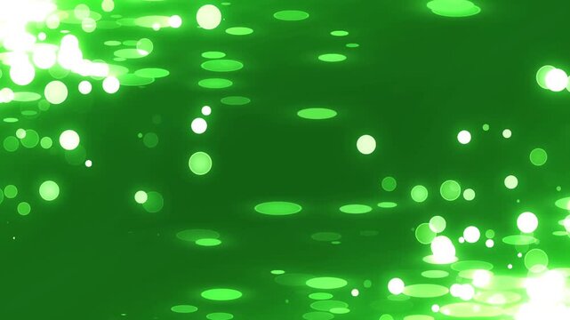 Light Particle Overlay, Vibrant Green Abstract Bokeh Lights Scene