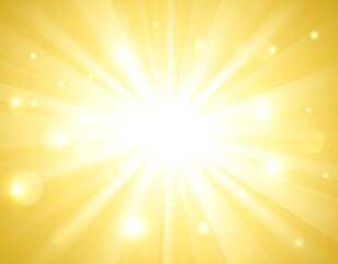 Obraz premium A bright yellow background with sunburst pattern and white spots