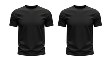 Black t shirt mockup isolated on transparent background