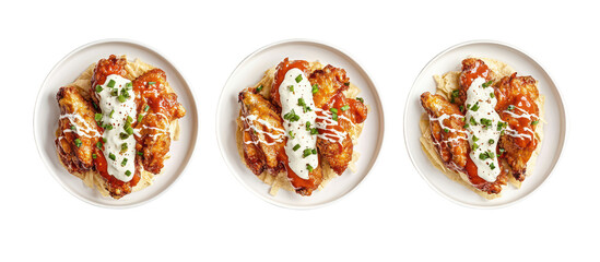 Delicious bbq chicken pizza slices on transparent background