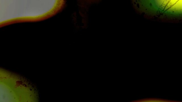 Light Transition, Abstract Green Yellow Light Blobs In Motion