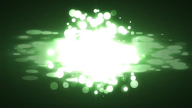Light Particle Overlay, Green Energy Burst with Bright Light Visuals