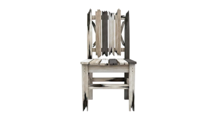 Rustic Wooden Chair with Jagged Edges