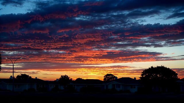 View of the residential sky at sunset