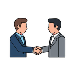Fototapeta premium Businessmen Handshake Agreement Icon Vector Illustration