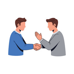 Fototapeta premium Two Men Shaking Hands Agreement Respectful Business Greeting