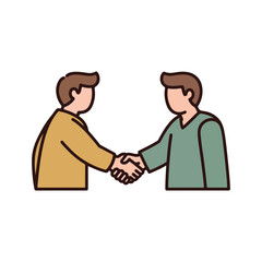 Fototapeta premium Two Men Shaking Hands Business Partnership Agreement Icon