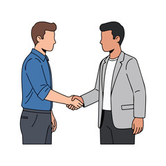 Fototapeta premium Business handshake agreement two men meeting partners