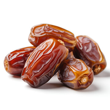 dates fruit pile on white