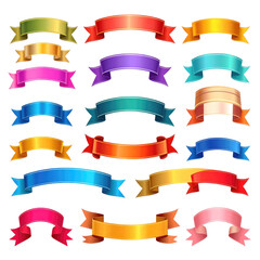 Obraz premium Colorful Ribbon Banners Collection - Vector Design Elements for Awards, Sales, Promotions & Celebrations