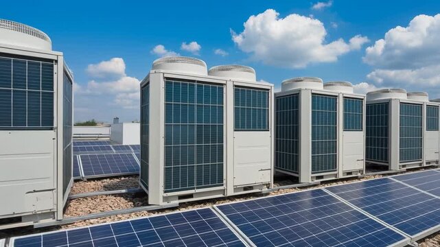 Firefly exploring rooftop solar panels powering efficient cooling systems with renewable energy technology
