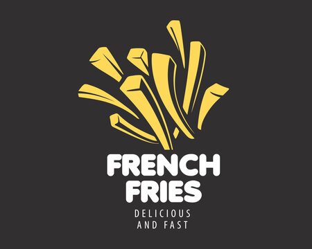 Vector logo of French fries, hand-drawn