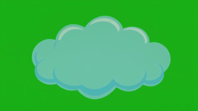 Cartoon Ice Puff Cloud Animation on Green Screen