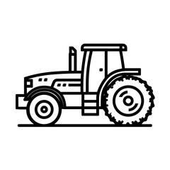 Obraz premium Tractor vehicle icon in a simple line art style on a transparent background is not shown