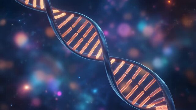 Explore the vibrant DNA structure revealing the intricate dance that encodes life and its secrets in stunning detail