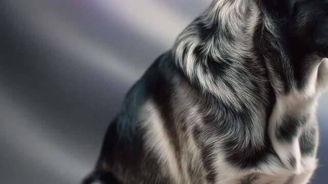 Elegant Fur Texture Abstract Background, High-Quality Dog or Wolf Fur Close-Up Shot