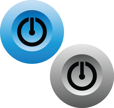 Power button icons in blue and gray Vector