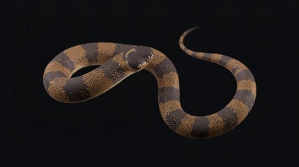 snake on black background
