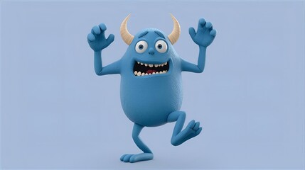 blue monster cartoon