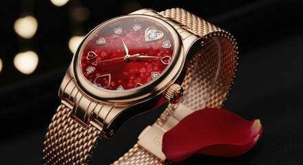 watch on a red background