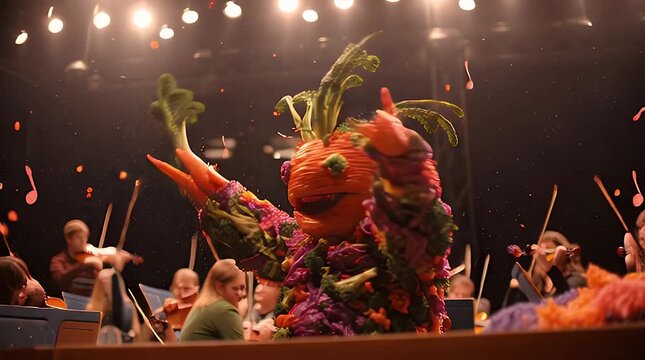 Vibrant Stage Performance with Dancers and Puppets.