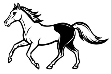 Obraz premium Horse silhouette isolated on white