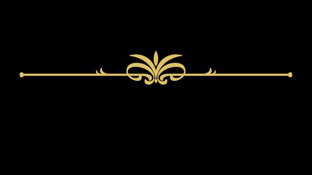 Elegant Golden Flourish Divider on Black Background.