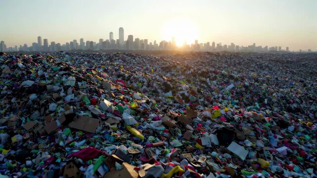 Panoramic view of the municipal waste dump