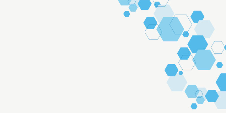 Abstract blue hexagon banner background.