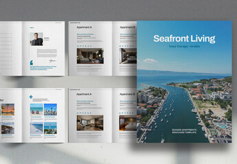 Rent Blue Apartments Promo Brochure Layout