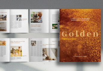 Golden Memories Lifestyle PhotoBook Brochure Layout