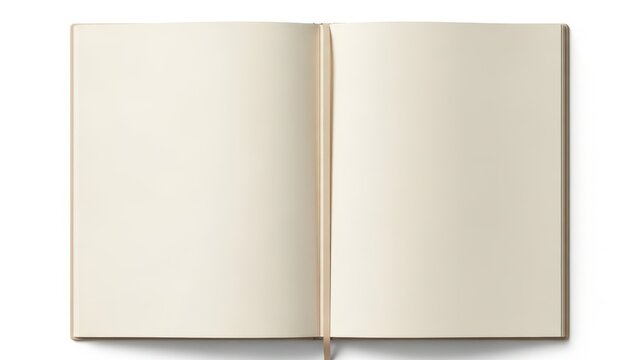 Open blank notebook isolated on white background