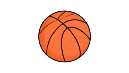 Fototapeta premium An orange basketball with black lines on a white background