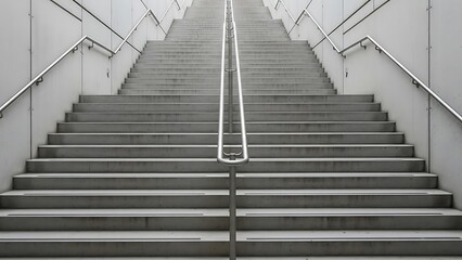 Fototapeta premium Endless Staircase Leading Upward, Minimalist Architecture and Urban Design