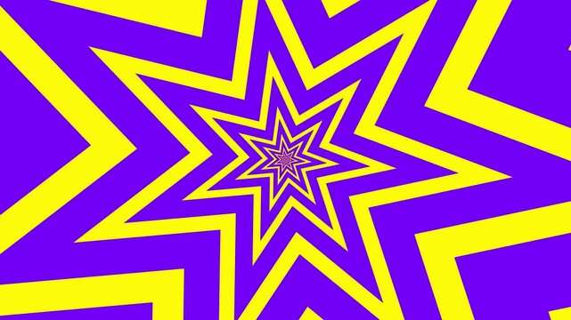 Yellow and Purple Star Tunnel Background pattern geometric