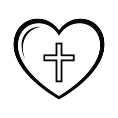 Obraz premium Heart with cross inside symbol vector illustration