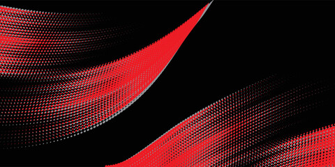 Abstract speed line style black halftone banner design template. Red and gray halftone dot pattern with grunge texture. Sporty style black and white dot pop art comic, Eps 10, Modern.