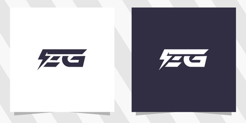 Letter eg ge with Electric logo design