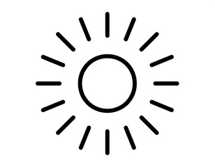 A simple line drawing of the sun