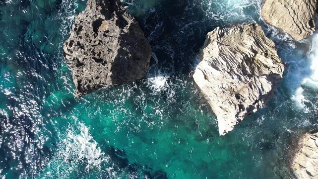 Dramatic Cliffs and Deep Blue Sea from Above **in Okinawa, Japan**