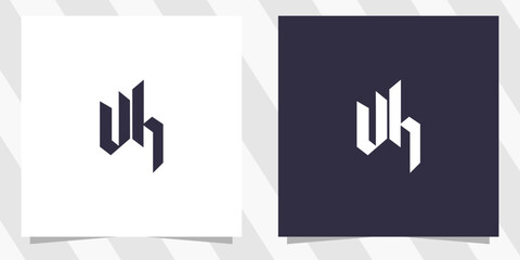 letter vh hv logo design