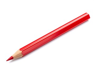 A sharp red colored pencil on a white background