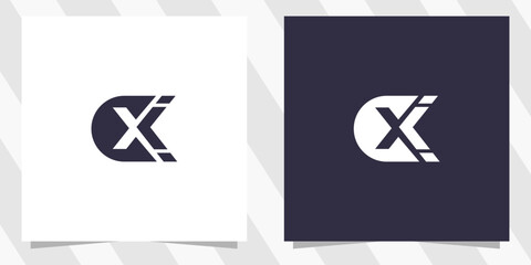 letter xk kx logo design
