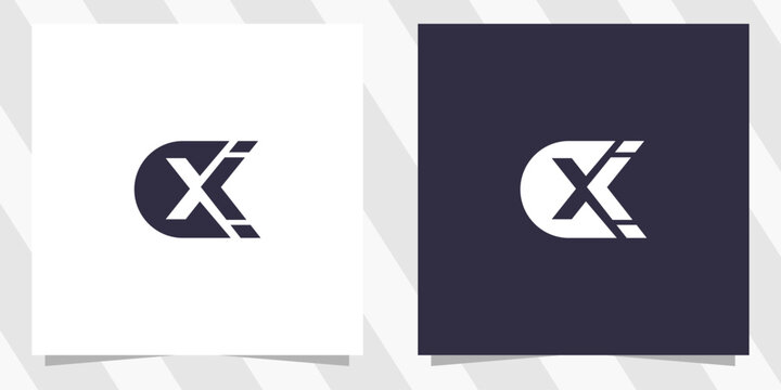 letter xk kx logo design