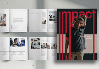 Impact Red Startup Studio Promo Marketing Brochure Layout
