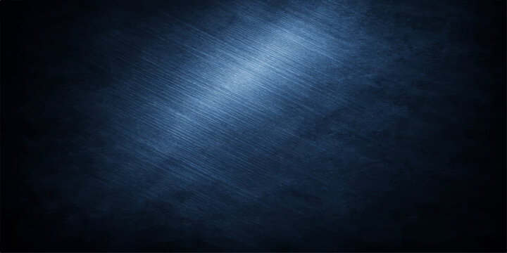 Dark blue grunge textured metal wall background