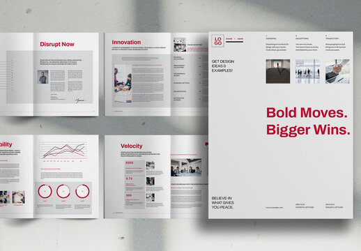 Bold Red Business Promo Marketing Brochure Layout