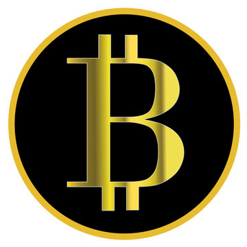Jeton BTC noir et dor&eacute;