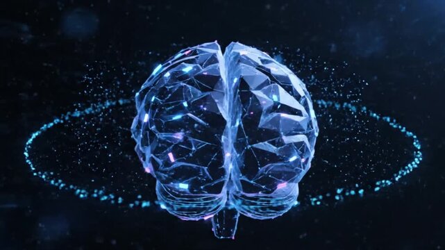 Abstract Low Poly Brain Representing Creativity Learning and Innovation